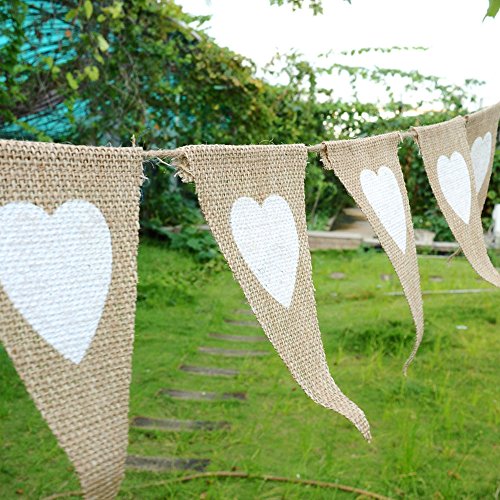 12 Flags Love Heart Rustic Jute Bunting Garland Banner Burlap Vintage Hessian Pennant for Party Christmas Birthday Wedding Bridal Shower Favor Decoration (2.8m/9 feet) reviews 12 Flags Love Heart Rustic Jute Bunting Garland Banner Burlap Vintage Hessian Pennant for Party Christmas Birthday Wedding Bridal Shower Favor Decoration (2.8m/9 feet)