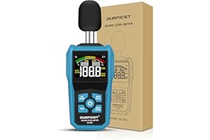 Sonometro,DURFICST Medidor Decibelios Portátil,Decibelímetro, Unidades dB/SONE de Conmutación Rápida, con Pantalla LCD a Color Retroiluminación,A/C Ponderado,para Aula,Oficina,Fábrica