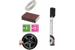 Alloy Wheel Repair Paint Pen, Black, Scratch and Curb Rash Remover for Car Rims, Waterproof Fast-Drying Touch-Up, DIY Rim Scratch Repair Kit
