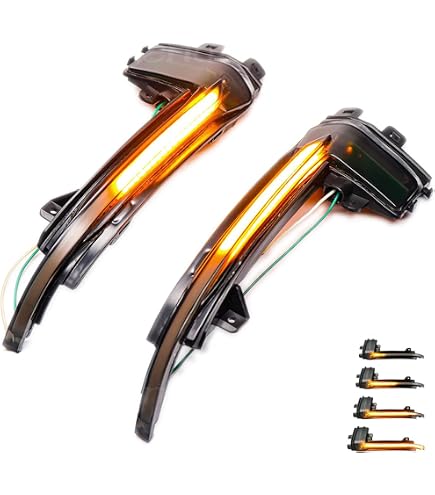 Répétiteurs Clignotants Dynamiques LED Pour Audi A4, A5, S5, RS - Effet Fluide (eau) - Plug & Play - Noir Brillant - Lot De 2
