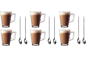 Hochwertige Latte-Macchiato-Gläsern, 240 ml – Ideal für Espresso, Cappuccino, Kaffee, Tee, heiße Schokolade, heiße Getränke, Tassimo- und Dolce Gusto-Kaffeemaschinen von Kitchen Stars, 6 Stück