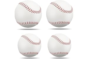Toumdafine 4 Pack Standard 9 Inch Baseballs, Practice and Game Balls, Youth and Adult Outdoor Sports Baseball Training Balls.