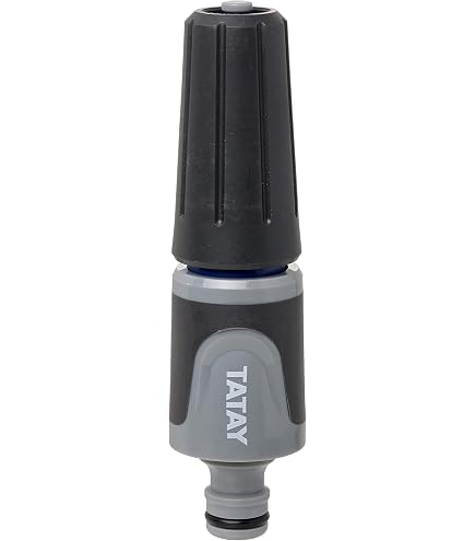 Pistolet D'arrosage Tatay Premium - 7 Positions De Jet, Connecteur Universel, Résistant Aux UV - Gris/Noir