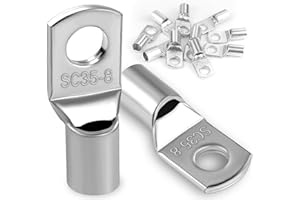 DAWENUR 10 capicorda 35 mm2, M8, capicorda ad anello, in rame ispessito, non isolato, SC, colore argento