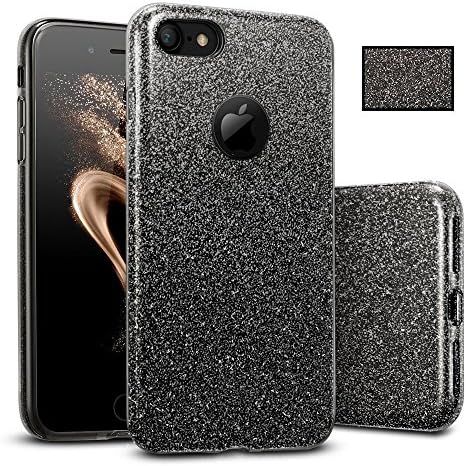 iPhone 6 / 6S Plus Bumper Case, Luxury Glitter Sparkle Bling Designer Case [Slim Fit, Hard Back Cover] Shining Fashion Style for Apple iPhone 6/6 S Plus MaxiPRO ® (Black)