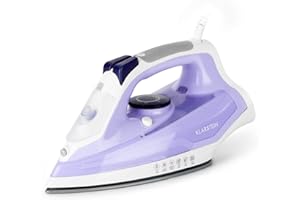 KLARSTEIN Steam Bro - Plancha de Vapor para Ropa 2200 W, Depósito 300 ml, EasyGlide: Base de la Plancha de Nanocerámica, TouchSensor, Vapor: 20-30 g/min, Vapor Intenso de 150-180 g/min, Espray, Lila