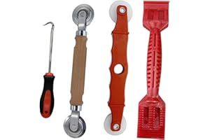 GIONAR Set di 4 pezzi di estrattori per paletti, finestre e zanzariere, di alta qualità con ruote in nylon, ganci in gomma, accessori per protezione dagli insetti e guarnizione per finestre