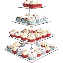 Dessertstandaard van kunststof, 3 niveaus, cupcake-standaard