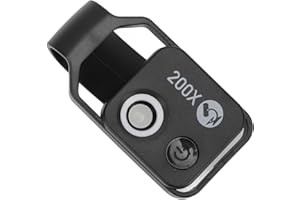 ELPRICO Phone Microscope Lens,200X Mini Pocket Microscope Clip Design,Portable Microscope with LED Light CPL for Jadestone Metal (Black)