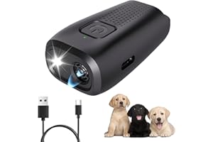 CVMGO Anti Barking Device for Dogs, Handheld Ultrasonic Strobe Lights Dog Barking Deterrent Devices Mini LED Indicate Bark Shield for Small Medium Large Uses in Home Yard Car Patio Park Indoor Outdoor