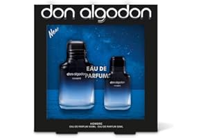 DON ALGODON Don Algodón Set Eau de Parfum Hombre | 100 ml + 30 ml | Perfume masculino elegante y sofisticado | Bergamota, benjuí, vetiver y ámbar gris | Inspirado en la noche mediterránea