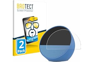 BROTECT 2 Stück Schutzfolie für Amazon Echo Spot 2024 Displayschutz Folie Made in Germany, Ultra-Klar