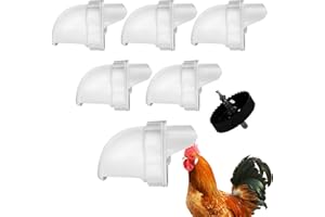 VEFTSVY Lot de 5 distributeurs de Nourriture pour Poulets à Faire soi-même, système de gravité résistant à la Pluie avec butoir pour seaux, fûts et auges – Pas de déchets
