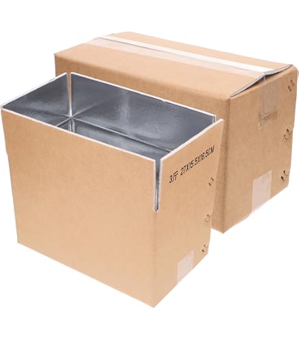 OUNONA Isolierte Versandbox (2 Stück) – Wiederverwendbare Kühlbox Aus Folie, 29x20x18 Cm, Für Lebensmittel & Kalte Speisen