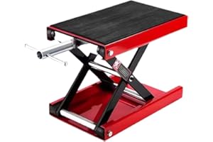 TOTEBOX Motorcycle Scissor Jack Lift, 500KG Heavy Duty Motorbike Motorcycle Table Bench Workshop Scissor Lift Jack Stand Paddock, Height Adjustable Range 8.5cm to 34cm