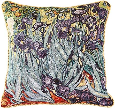 Van Gogh Art Cushion Cover by Signare | Designer Colourful Tapestry | Double Sided 45x45cm | Iris