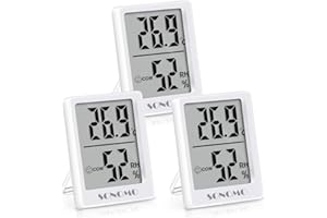 SONOMO Thermo-Hygrometer, 3er Set Hygrometer Innen Thermometer Digital Raumthermometer Luftfeuchtigkeitsmessgerät für Innenraum, Wohnzimmer, Babyraum, Büro (Weiß)