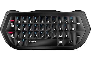 DRAGON SLAY Wireless Chatpad with Audio Headset Jack for Playstation 4 PS4 Controllers - Black