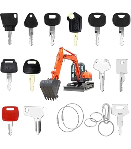 Lot De 4 Clés D'allumage 14607 Pour Tracteur JCB Bobcat BOMAG