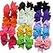 boutique kids bow polka dot hair bow for baby girls kids hair pin clips baby accessories (30pcs mix color)