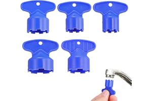 WOLMIK Aerator Tap Keys - 5 Pieces Faucet Aerators Key Removal Wrench Tool with 5 Sizes M16.5, 18.5, 21.5, 22.5, 24 Recessed AeratorKeys Sink Aerator Wrenches for Cache Aerators Blue