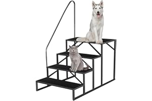 FRUYYZL Escalera 4 peldaños con Asa, Eescadote Antideslizante para Autocaravana, Estanteria Escalera Litera Caravana de Acero máx 300 kg