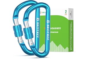 Brotree Mały Karabińczyk z Makrętką Karabińczyk Blokujący - 6cm Aluminiowe Kształt D