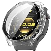 Sneezy Huawei Watch GT6 Pro 46mm Kasa Uyumlu Kılıf Sert PC Kasa ve Ekran Koruyucu Kılıf Şeffaf