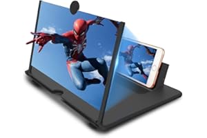 Newseego Lupe mit Bildschirm, 30,5 cm (12 Zoll), Lupe für Handy, 3D-HD-Film-Expander, mit Halterung, faltbar, Lupe, Vergrößerung, Telefon, Projektor für alle Smartphones – Schwarz
