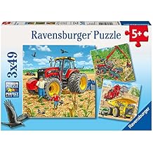 Amazon Fr Puzzle Chantier - ravensburger 80120 puzzle tracteurs et machines de chantiers 3x49 pieces