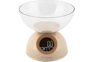 Tognana Iridea, Bilancia da Cucina Digitale 5 kg plastica, Champagne