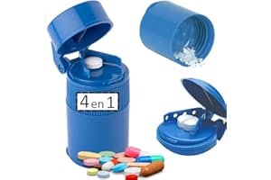 OrtoPrime Triturador de Pastillas 4 en 1 - Cortador de Pastillas KIT COMPLETO - Machacador de Pastillas Corta Pastillas - Cortador pastillas Triturador de Pastillas y PARTIDOR DE PASTILLAS