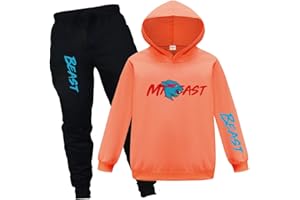 Forlcool Lighting Cat Hoodie and Pants Set Kids YouTube Merch Hooded Top