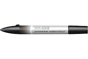 Winsor & Newton 0201609 ProMarker Markery akwarelowe - 2 końcówki, pędzelek i cienka końcówka, odporne na światło, wysoko pigmentowane akwarele do kaligrafii, rysunków - Sepia