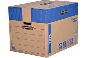 BANKERS BOX Fellowes 6205401 Pudełko Przeprowadzkowe, Brązowy/Niebieski, XL