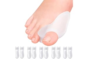 DOEOMK 10 Pezzi alluce valgo correttore, Divaricatore tutore alluce valgo per rilassare, Correttore alluce valgo protezione uomo donna, Separatore dita piede, Distanziatore dita piedi, Silicone 0% BPA