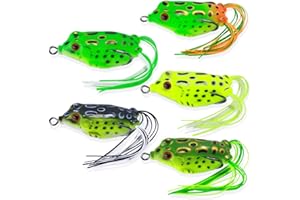 FOLANDO 5 PCS Frogs Bait Fishing Lures, Soft Frog Lures Kit 6CM-12.5G