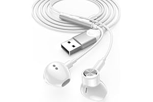 ACAGET USB Earphones for PC, USB Headset with Microphone, 7.5 Ft, Computer Headphone, Wired In Ear Earphone Earbud with Type A Connection for Dell Laptop for Surface for PS-5 Work Office