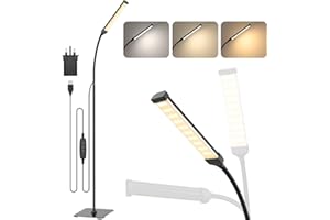 iFalarila Floor Lamp, 120 LED 10 W, Standing Lamp with 3 Colours and 10 Brightnesses, Flexible Arm Floor Lamp for Living Room/Bedroom/Office