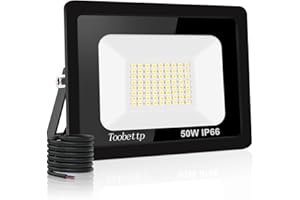 Foco LED Exterior 50W, toobettp 5000LM Focos Led 6500K Luz Blanca Fría, IP66 Impermeable Aplique Pared para Garaje Jardín Patio Parque