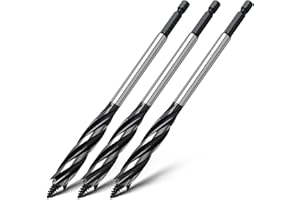 WOBLLMX 3-Piece Wood Drill Bit 10 mm x 165 mm Hex Shank Auger Drill Bit for Softwood and Hardwood Plastic Drywall and Composites