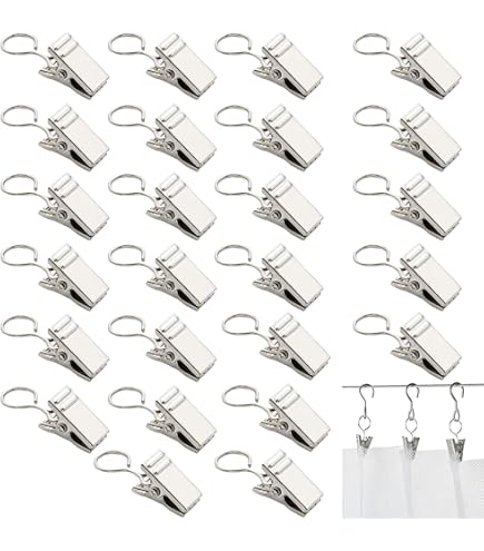 Confezione Da 50 Ganci E Rulli Per Tende: Set Completo Di Clip E Carrellini Per Binario, Scorrimento Silenzioso, Adatto A Tutti I Binari A T