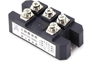 JADPES MDS150-16 trójfazowy mostek prostowniczy, trójfazowy prostownik mostkowy diodowy 150 A MDS150A 1600 V Moc trwała do jednofazowego prostowania