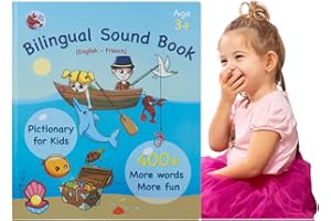 Nasty Lobster Giocattoli educativi per 3 anni - Giocattoli interattivi bilingue in inglese e francese con 12 canzoni e funzione quiz - Libro elettronico per bambini con divertente design colorato