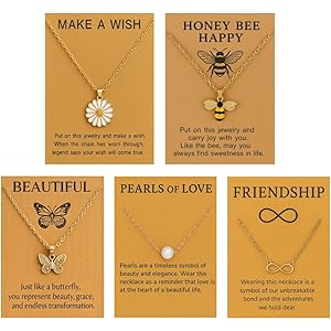 SUPER SOFTENER 5 Pcs Combo Pendant Necklace Set for Women Stylish Chains | Butterfly, Pearl, Daisy, Honey Bee & Infinity Jewellery Combo for Women Pendant Necklace Gifts for woman And Girls