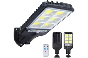 Topspeeder Lampione Solare LED Esterno, LED Lampioni Stradali Ad Energia Solare, Lampioni Solari da Esterno con Telecomando,Faro LED Esterno con Pannello Solare per Garage da Giardino