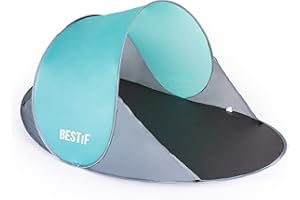 BESTIF Namiot plażowy samorozkładający Parawan turystyczny na plażę dla dzieci Ochrona UV 190 x 86 x 120 cm (turkusowy)