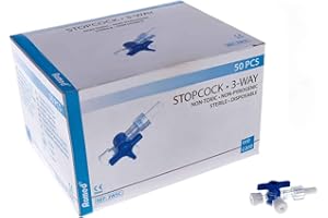 ROMED 50x Dreiwegehahn Blu Sterile Rubinetto per Infusion