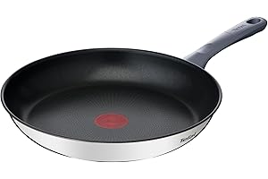 Tefal Daily Cook - Sartén de 26 cm, Apto inducción, antiadherente, revestimiento titanio, Thermo-signal, sin PFOA, apto lavavajillas y horno, acero inoxidable