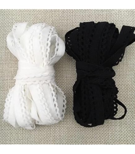 Ruban Dentelle élastique 3 Cm X 30 Yards (27,3 M) - Blanc, Pour Travaux Manuels, Mariage, Décoration - 11